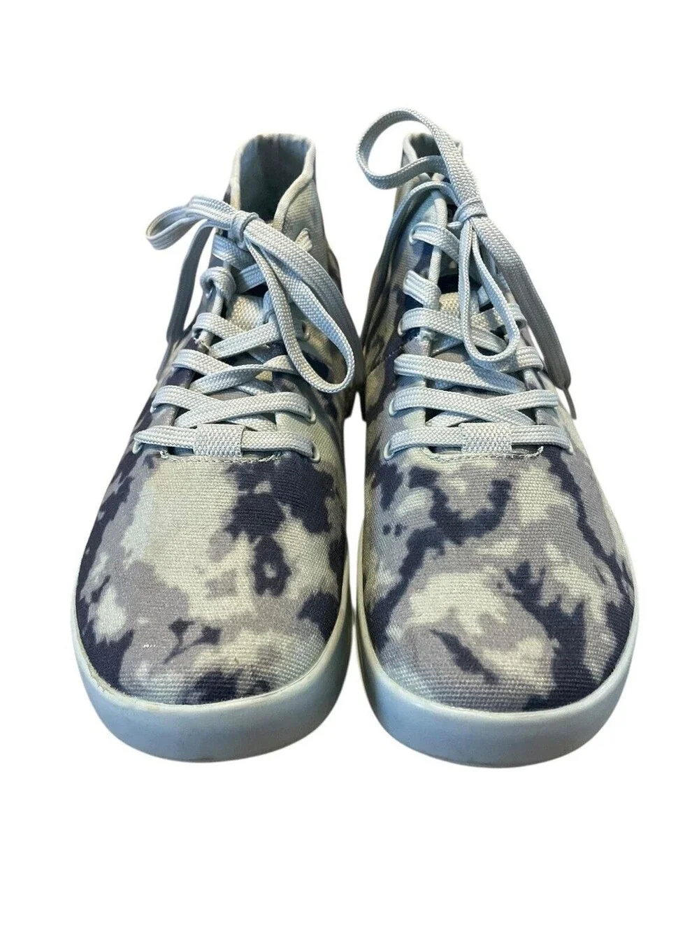 NOBULL High Top Trainer Shoes Womens Size 7.5 Blue Gray Tie Dye Canvas Athletic